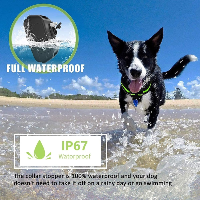 Collar Antiladridos Recargable Collar Antiladridos Bip Shock Dispositivo de Adiestramiento para Perros con 7 Niveles de Sensibilidad Ajustables