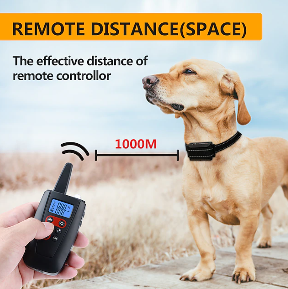 No Shock Collar de Adiestramiento para Perros 3300ft Alcance Bip Vibrador Entrenador de Mascotas IPX7 Impermeable Recargable Collar de Adiestramiento de Mascotas sin púas Sonido y Vibración Collar
