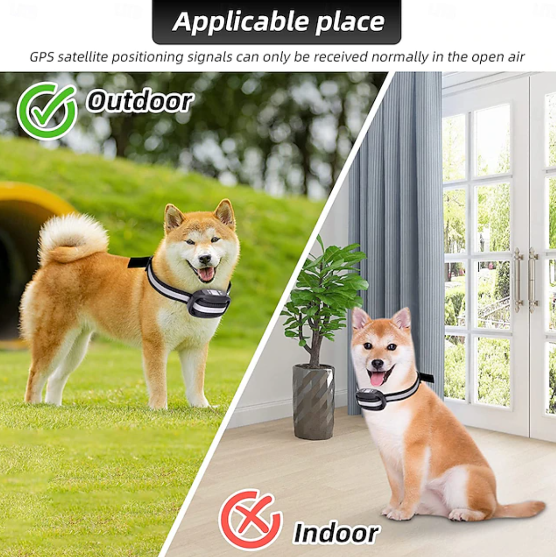 Collar Inalámbrico para Perros GPS Sistema de Contención para Perros Fácil Instalación Sólo para uso en exteriores Impermeable Recargable