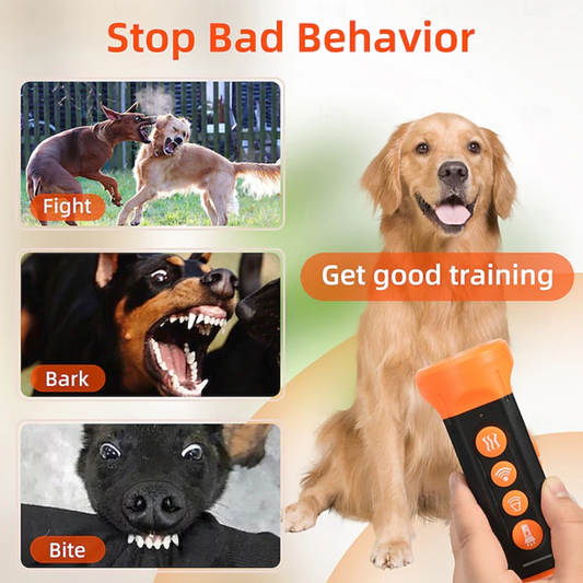 Dispositivo ultrasónico de control de ladridos para perros SU40 Repelente de perros de alta potencia con luz LED