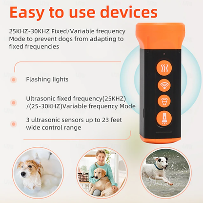 Dispositivo ultrasónico de control de ladridos para perros SU40 Repelente de perros de alta potencia con luz LED