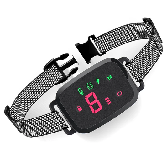 Collar de adiestramiento eléctrico impermeable antiladridos para perros de compañía Pantalla LED No necesita mando a distancia Collar de adiestramiento automático para perros
