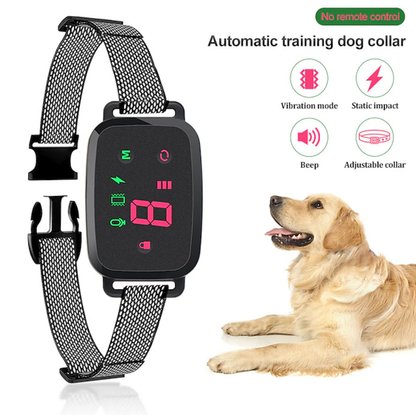 Collar de adiestramiento eléctrico impermeable antiladridos para perros de compañía Pantalla LED No necesita mando a distancia Collar de adiestramiento automático para perros